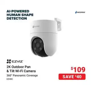 Visions Electronics Ezviz 2k outdoor pan & tilt wi-fi camera offer