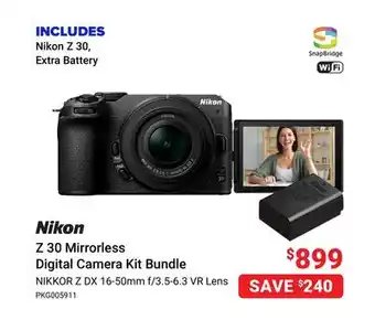 Visions Electronics Nikon z 30 mirrorless digital camera kit bundle offer