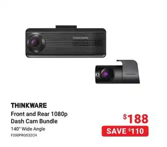 Visions Electronics Thinkware front and rear 1080p dash cam bundle offer