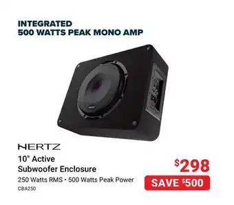 Visions Electronics Hertz 10 active subwoofer enclosure offer