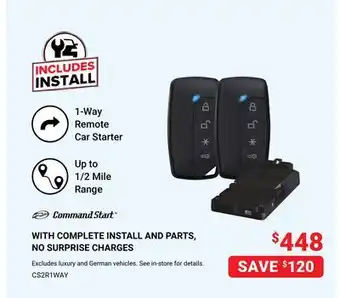 Visions Electronics Command start parts offer