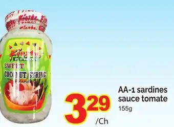 T&T Supermarket Aa-1 sardines sauce tomate, 155g offer