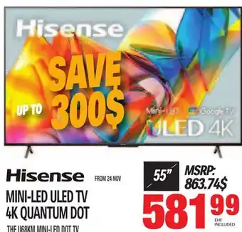 Centre Hi-Fi Hisense mini-led uled tv 4k quantum dot, 55 offer