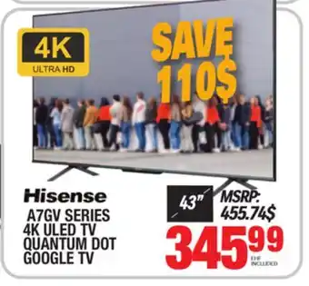 Centre Hi-Fi Hisense a7gv series 4k uled tv quantum dot google tv 43 offer
