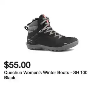 Quechua women's winter boots - sh 100 black