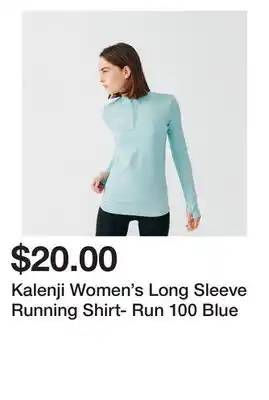 Decathlon Kalenji women's long sleeve running shirt- run 100 blue offer