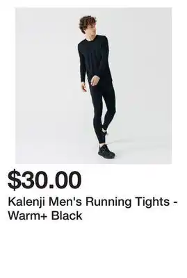 Decathlon Kalenji men's running tights - warm+ black offer