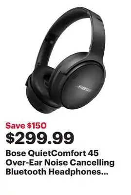 Best Buy Bose quietcomfort 45 over-ear noise cancelling bluetooth headphones - triple black offer