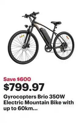 Best Buy Gyrocopters brio 350w electric mountain bike with up to 60km battery range - black - only at best buy offer