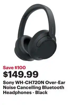 Best Buy Sony wh-ch720n over-ear noise cancelling bluetooth headphones - black offer