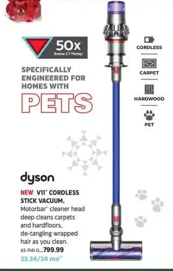 Canadian Tire Dyson V11 CORDLESS STICK VACUUM offer
