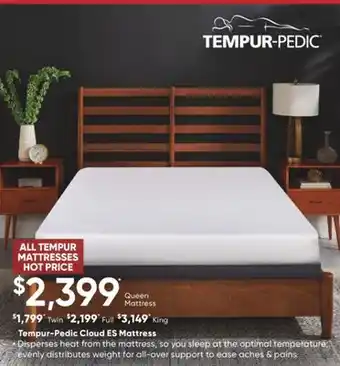 Sleep Country Tempur-pedic cloud es mattress offer