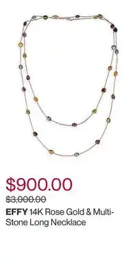 Hudson's Bay 14k rose gold & multi-stone long necklace offer