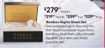Sleep Country Bamboo nights sheet set offer