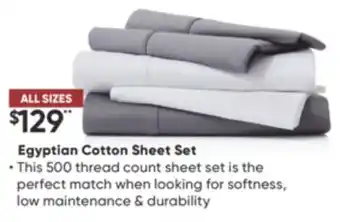 Sleep Country Egyptian cotton sheet set offer