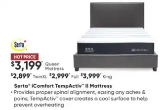 Dormez Vous Serta icomfort tempactiv ii mattress offer