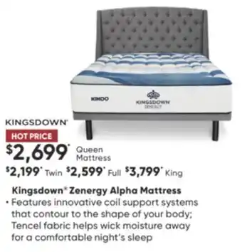 Dormez Vous Kingsdown zenergy alpha mattress offer