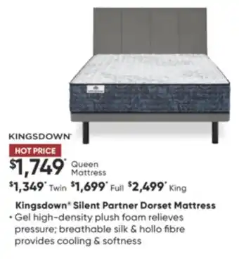 Sleep Country Kingsdown silent partner dorset mattress offer