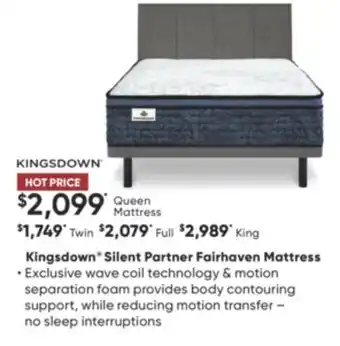 Sleep Country Kingsdown silent partner fairhaven mattress offer