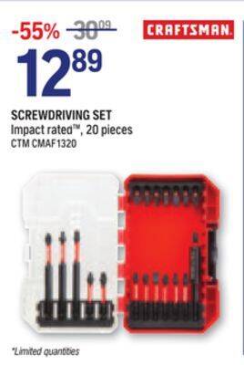 NAPA Auto Parts Craftsman screwdriving set offer