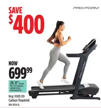 Canadian Tire Proform carbon treadmill offer