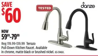 Canadian Tire Danze terrazo pull-down kitchen faucet offer