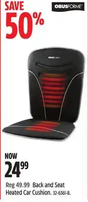 Canadian Tire Rca back and seat heated car cushion offer