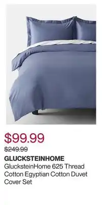 Hudson's Bay Glucksteinhome 625 thread cotton egyptian cotton duvet cover set offer