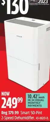 Canadian Tire Noma smart 50-pint 2-speed dehumidifier offer