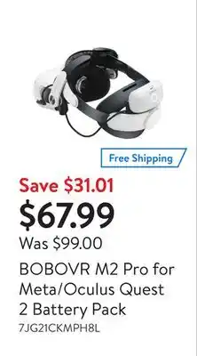 Walmart Bobovr m2 pro for meta/oculus quest 2 battery pack offer