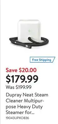 Walmart Dupray neat steam cleaner multipurpose heavy duty steamer for floors, cars, home use and more offer