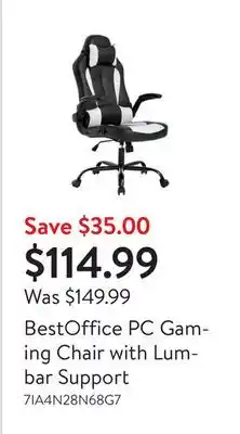 Walmart Bestoffice pc gaming chair with lumbar support offer