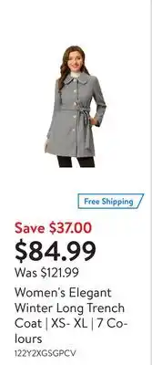Walmart Women's elegant winter long trench coat | xs- xl | 7 colours offer