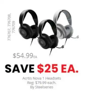 GameStop Steelseries arctis nova 1 headset black by steelseries accessories offer