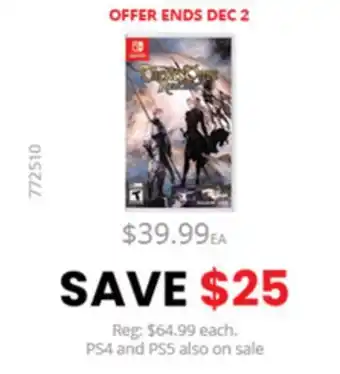 GameStop Nintendo switch tactics ogre: reborn offer