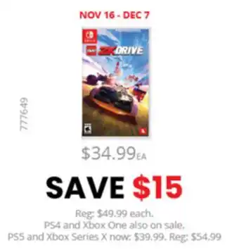 GameStop Nintendo switch lego 2k drive (code-in-box) offer