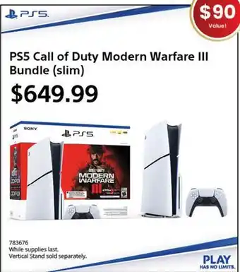 GameStop Ps5 call of duty modern warfare iii bundle ( slim) offer