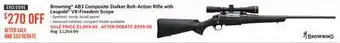 Bass Pro Browning ab3 composite stalker bolt-action rifle with leupold vx-freedom scope offer