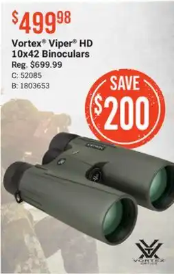 Bass Pro Vortex viper hd 10x42 binoculars offer