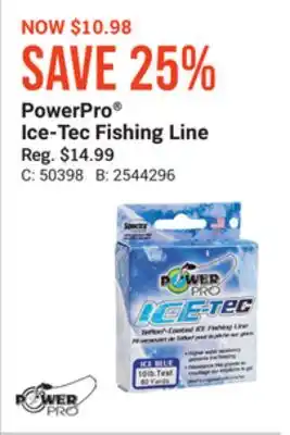 Bass Pro Powerpro ice-tec fishing line offer