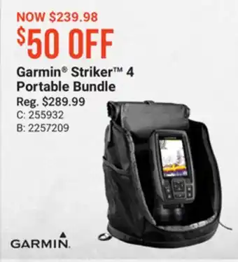 Bass Pro Garmin striker 4 portable bundle offer