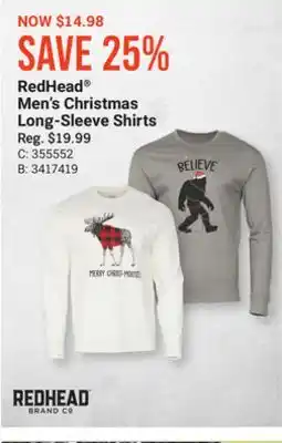 Bass Pro Redhead men's christmas long-sleeve shirts offer