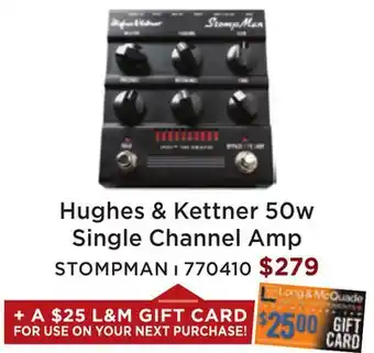 Long & McQuade Hughes & kettner stompman - single channel 50w amp offer