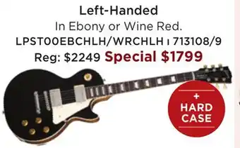 Long & McQuade Gibson les paul studio left-handed offer