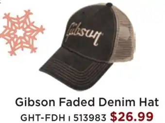 Long & McQuade Gibson faded denim hat offer