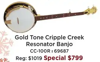 Long & McQuade Gold tone cc-100r cripple creek resonator banjo offer