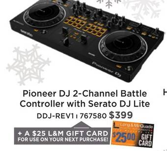 Long & McQuade Pioneer dj ddj-rev1 2-channel battle controller with serato dj lite offer