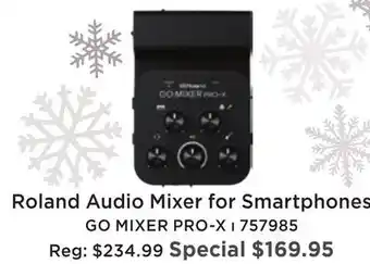Long & McQuade Roland go mixer pro-x audio mixer for smartphones offer