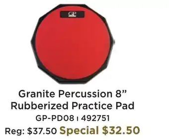 Long & McQuade Granite percussion rubberised practice pad - 8 offer