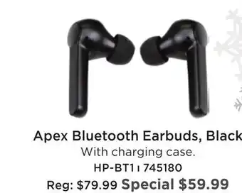 Long & McQuade Apex hp-bt1 bluetooth earbuds with charging case - black offer